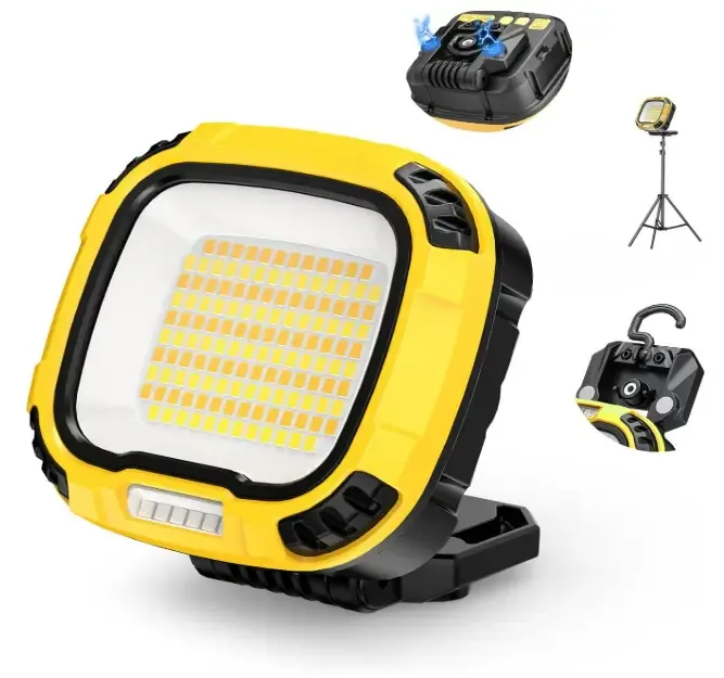 Smiling Shark Working Light, LED Work Light 4000 Lumen 18 Light Mode USB Rechargeable Portable Magnetic Waterproof Drop Resistant Cordless Worklight Job Site Lighting for Garage Repair Camping Outdoor